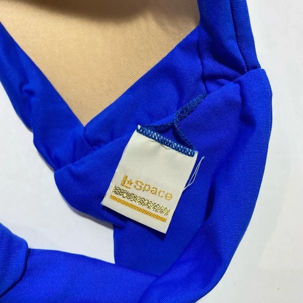 L*Space‎ Twist Bandeau Padded Bikini Top Blue